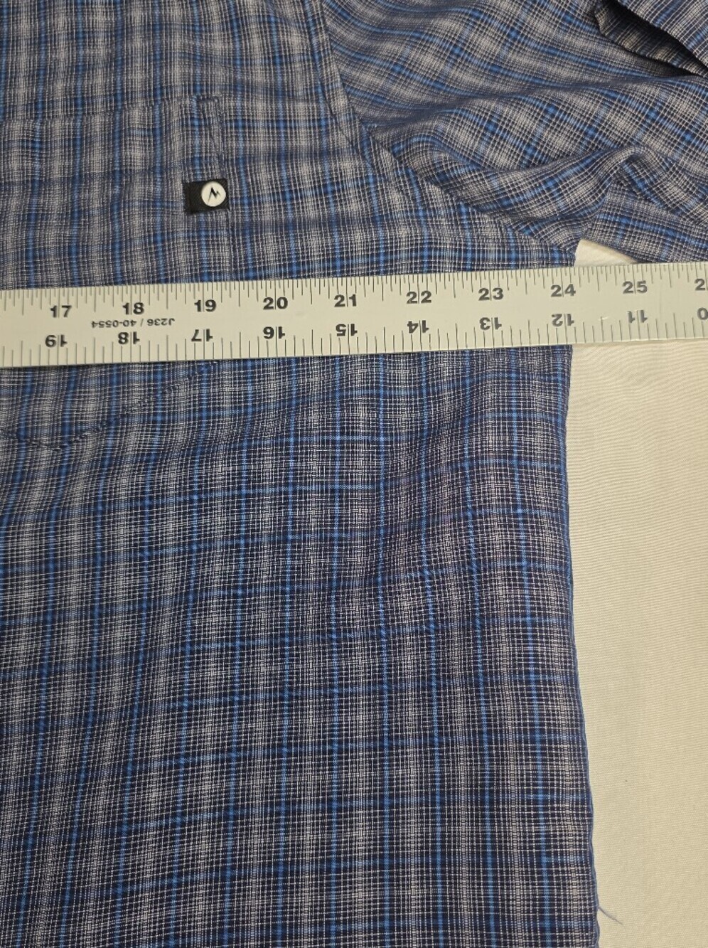 Marmot Eldridge Short-Sleeve Blue Plaid Button-Down Shirt In Artic Navy Size XL - Picture 6 of 12